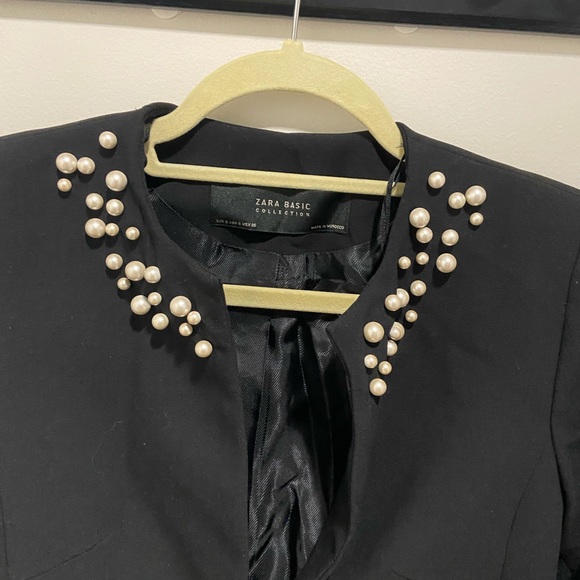 Zara Faux Pearl Bell Sleeve Frock Coat - Picture 3 of 10